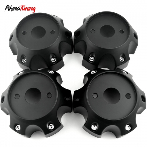 4pcs 138mm 5 13/32in Wheel Center Caps 6 Lug Nuts Matte Black