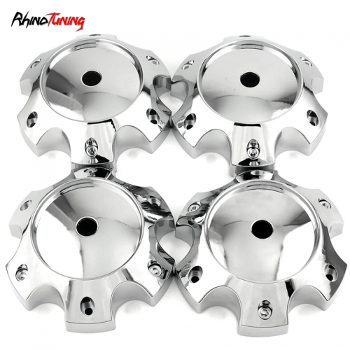 4pcs Moto 138mm 5 13/32in Wheel Center Caps #MO989C02 6 Lug Nuts Chrome