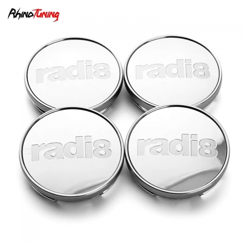 4pcs RADI8 61mm 2 3/8in Wheel Center Caps #28821VA000 Silver