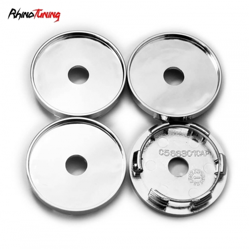 4pcs Ruff Wheel 56mm 2 3/16in Rim Center Caps Silver