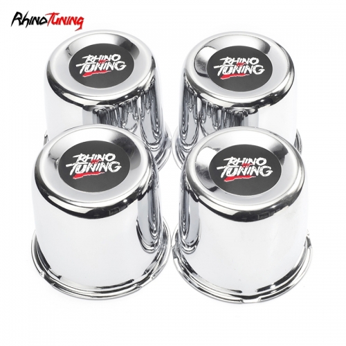 84mm 3.31in Push Through Center Cap Chrome Carbon Steel (Iron) Available Rhino Tuning Label