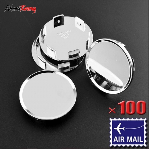 100pcs Wholesale General 51mm 2in Plain Wheel Center Caps Silver