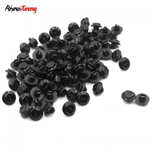 100pcs 12mm Universal Black Rim Lip Rivets Nuts For Modified Wheels