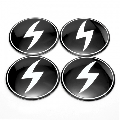 57mm (2.24in) Lightning Pattern Aluminum Wheel Center Hub Caps Sticker