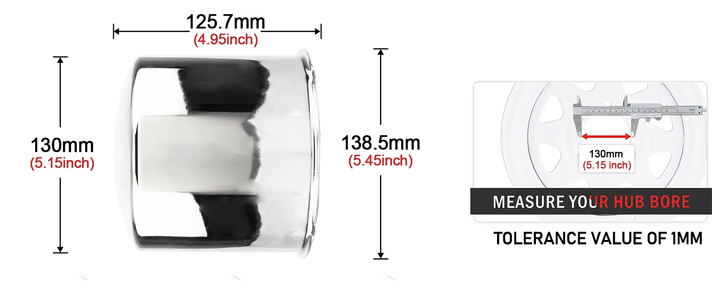 130mm(5.15in) Push Through Center Cap for Truck/Trailer Wheel Rims 5.15" Center Bore 4.95" Height Universal Hupcap - 20274222 1 format,webp