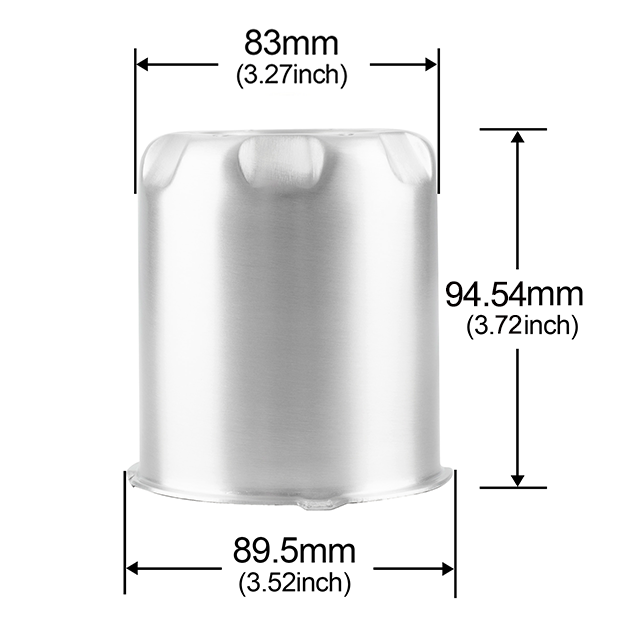 thumbnail image 2 of 4 Pack 3.25" Trailer Wheel Center Caps - Push Through, Silver Steel, Fit 3 1/4" Center Bore - PIT66 2 of 6