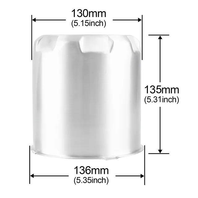 Aluminum Wheel Center Caps for 3.27" / 4.25" / 5.15" Bore - 20274301SVx2 3 trailer wheel center caps