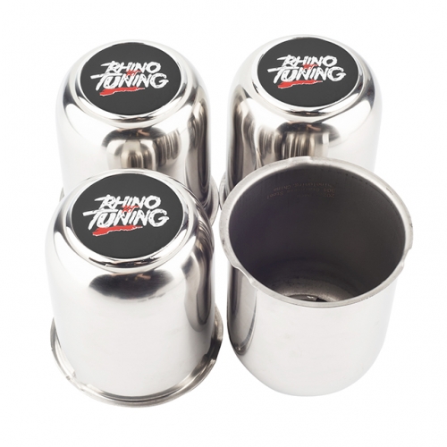 RhinoTuning 81mm(3.19in) Trailer Wheel Center Caps for Push Through Stainless Steel Hubcap for 3.19