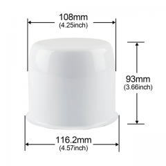 Diameter: 4.25in (Height: 3.66in) White