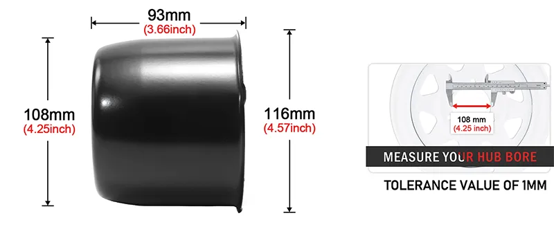 4.25 Push Through Center Caps for 4.25" Trucks Trailers Rims Bore 3.66" Height - 20274169 1 4.25 Push Through Center Caps