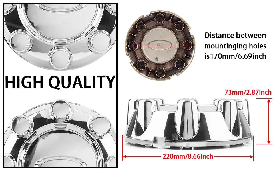 1pc 220mm 8.66in for Ford Center Caps F250 F350 Srw #7C3Z-1130-AA Replacement Hubcaps - 20280022CH 1 Ford Center Caps F250 size
