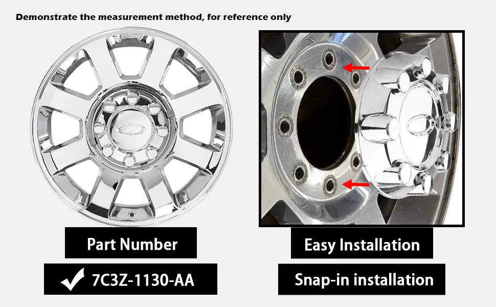 1pc 220mm 8.66in for Ford Center Caps F250 F350 Srw #7C3Z-1130-AA Replacement Hubcaps - 20280022CH 2 Ford Center Caps F250