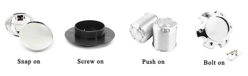 4 installation Types of Wheel Centre Caps