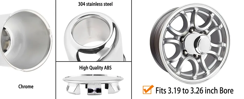 3.19in Push Thru Wheel Rim Center Caps Size