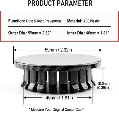 59mm Custom Wheel Center Caps Size