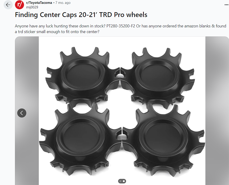 Looking for TRD Pro Center Caps