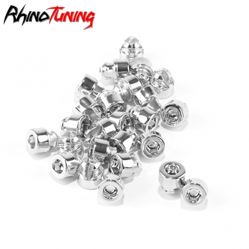  100pcs 9.7mm Universal Chrome Wheel Rivets Nuts for 7.2mm Hole Plastic Nuts