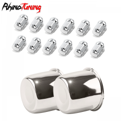 Chrome: 2 Center Caps . 12 Pcs 1/2-20 Lug Nuts