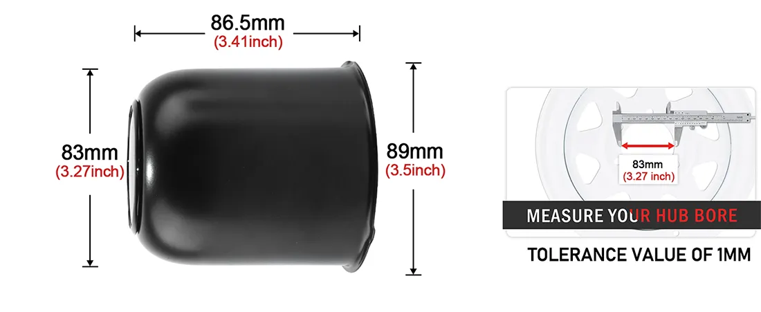 3.27in Stainless Trailer Center Caps Push Through Hub Cap for 3.27in B 2.95in H Truck RV Wheels - 20274342 1 3.27in Stainless Trailer Center Caps
