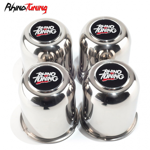 3.74in Stainless Push Through Trailer Wheel Center Caps for 3.74" Bore 3.9" Tall Truck RV Rims