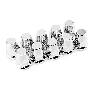 1pc 354mm Chrome Truck Wheel Rear Axle Covers with 10pcs Lug Nuts Axle Cover Kit - 20274032RRx1+20274032Nx10 2 Thread-On Lug Nut Cover