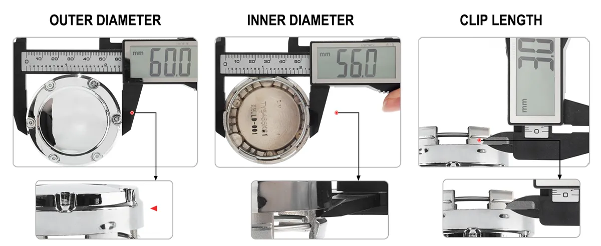 4pcs 60mm 2 6/16in Chrome Universal Center Caps Center Hub Caps - 20260004CH 1 60mm Chrome Universal Center Caps