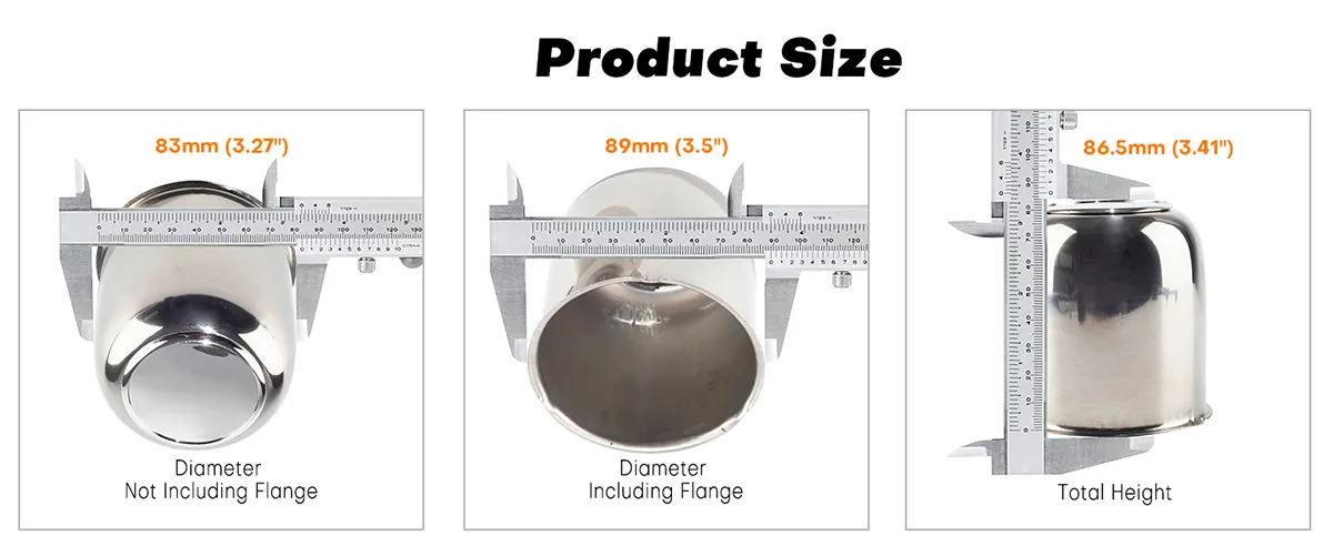 83mm 3.27in Stainless Steel Push Through Center Caps for 3.27" Bore Rims Truck Hub cap - 20274317 1 3.27in Stainless Steel Push Through Center Caps