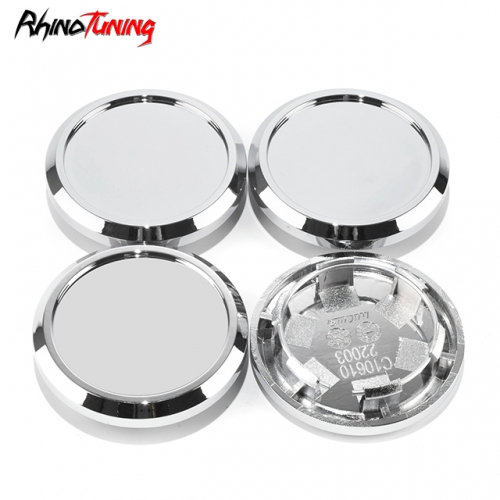 70mm 2 12/16in Chrome Universal Wheel Center Caps 4pcs