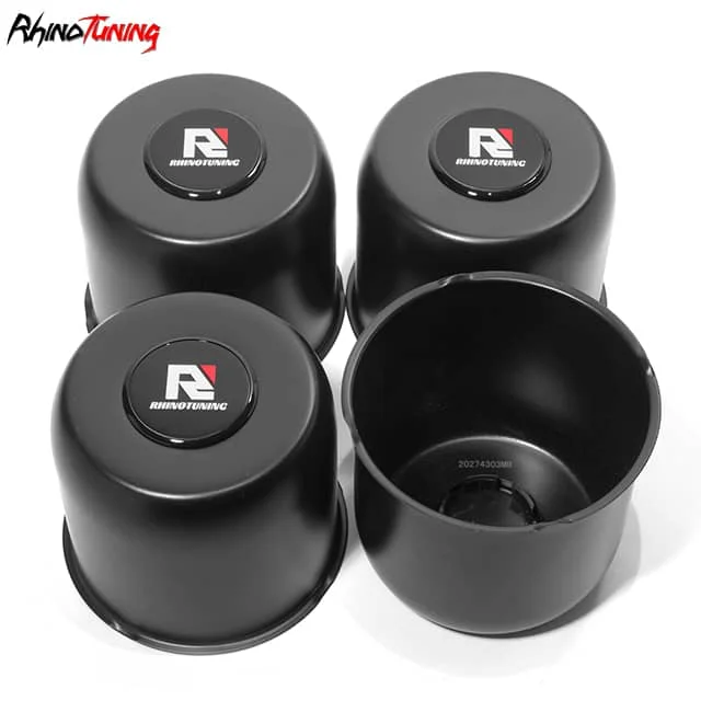 RhinoTuning 4.88in Stainless Push Through Center Covers for 4.88in Bore Trailer Truck Rims