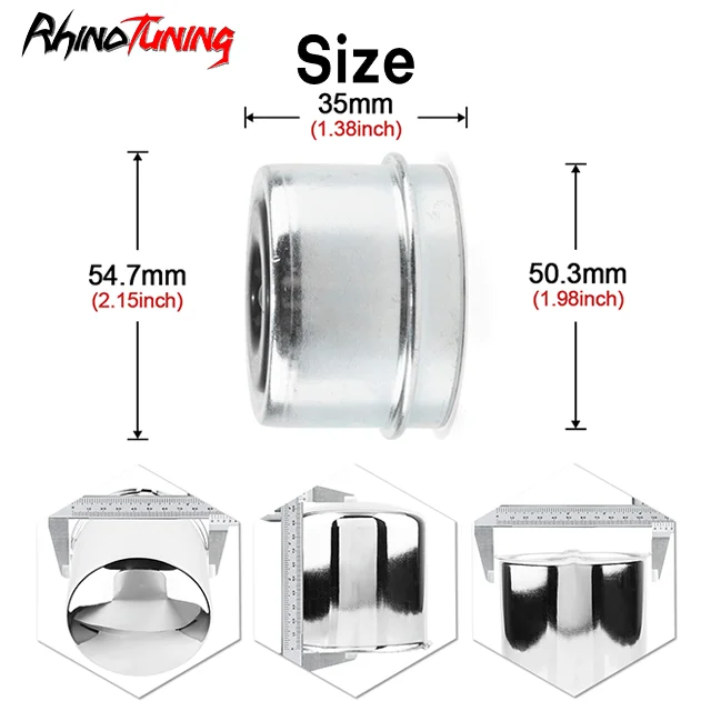 50.3mm 1.98in Trailer Dust Proof Wheel Cover for 1.98in Rim Bore 1.38in Tall