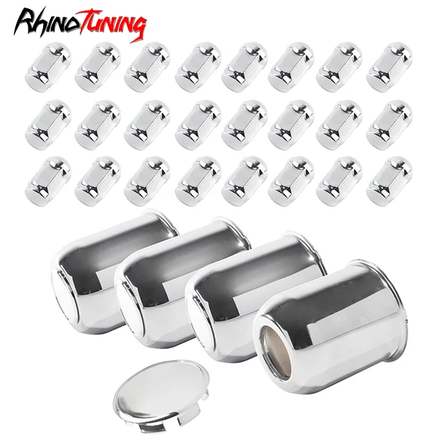 Chrome: 4Pcs Center Caps . 24 Pcs 1/2-20 Lug Nuts