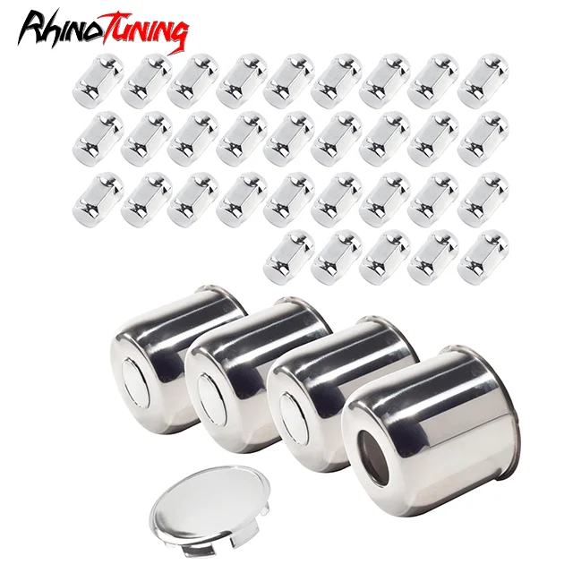 Chrome: 4pcs Center Caps. 32 Pcs 1/2-20 Lug Nuts