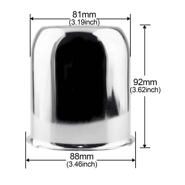 3.19" Center Hole, 3.62" Height ( Mirror Chrome Plated )