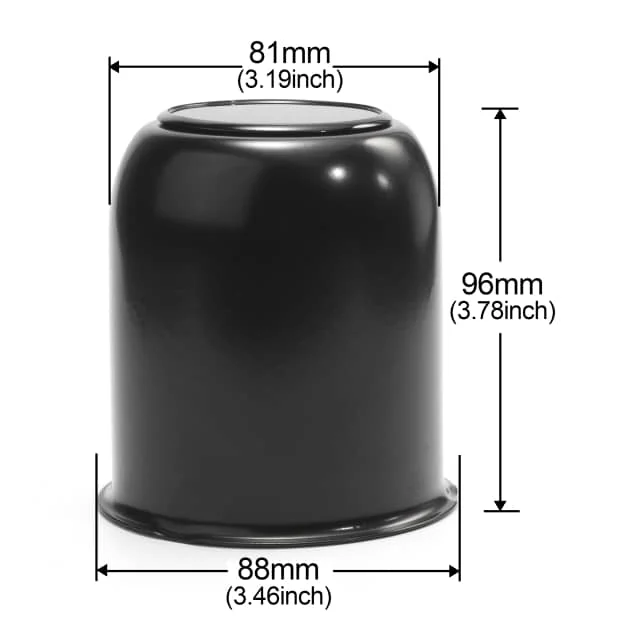3.19" Center Hole, 3.78" Height ( Matte Black Painted )
