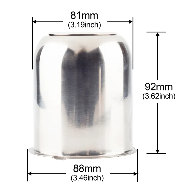 3.19" Center Hole, 3.62" Height ( Mirror Polished )