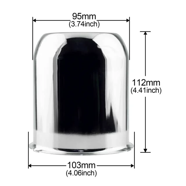 3.74" Center Hole, 4.41" Height ( Mirror Chrome Plated )