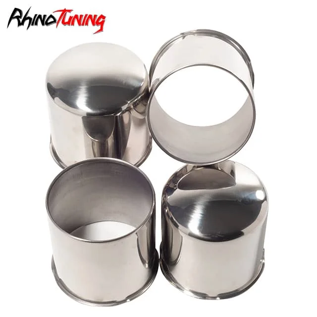 Stainless Steel Push Thru Center Caps 2 Close 2 Open Combo for 4.25in Trailer Rim Center Bore