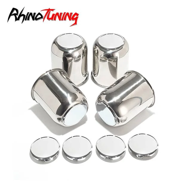 3.19in Removable Top Cap Stainless Push Thru Wheel Center Cap for 3.19in Bore 3.26in Tall