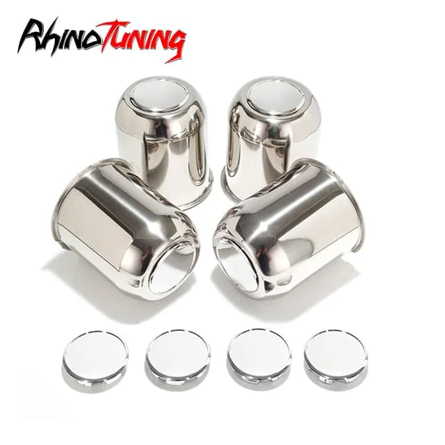 3.74in Stainless Push Through Center Cap with 4x Plus Plug Caps for 3.74' Bore 3.9'Tall