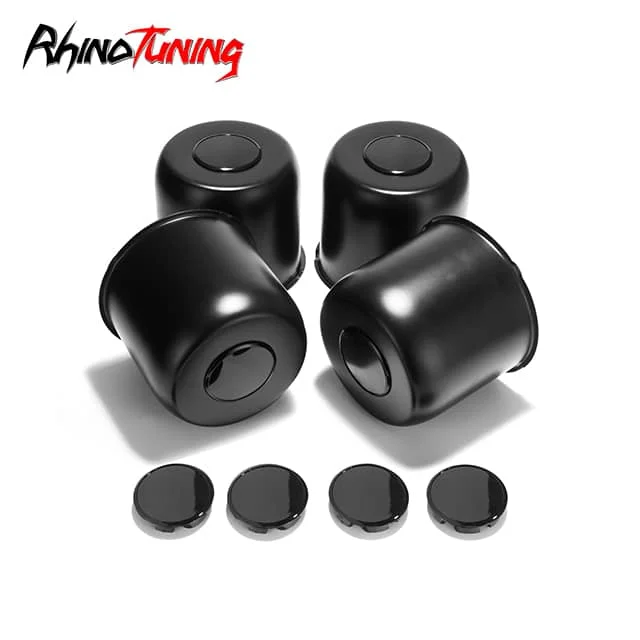 4.88in Stainless Trailer Wheel Center Caps with 4PCS Replacement Removable Top Caps for SUV RV Truck