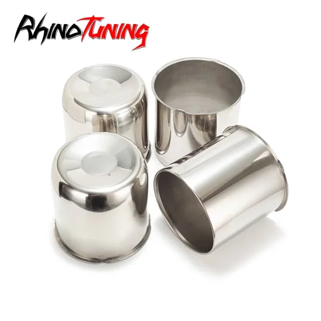 4.9in 2 Open 2 Closed Stainless Push Through Center Hub Caps for 4.9in Trailer Truck Bore