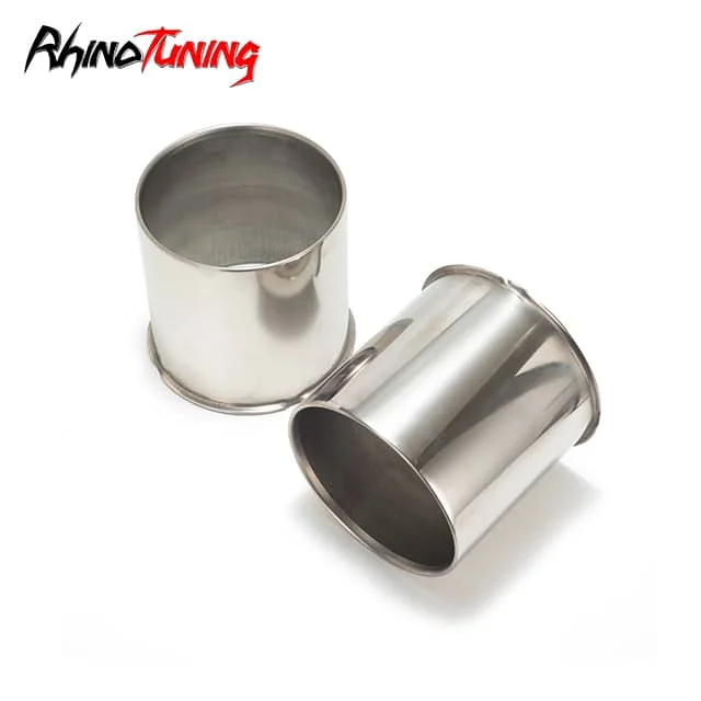 2pcs 4.9in Stainless Opened Push-Thru Front Wheel Center Caps for 4.9in Bore, 4.8in Height