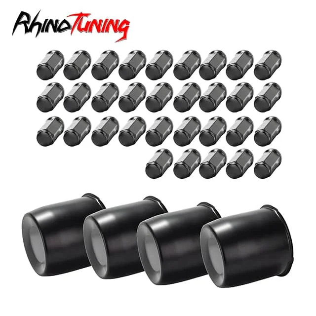Matte Black: 4pcs Center Caps. 32 pcs 9/16