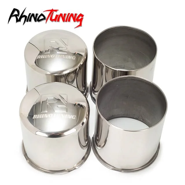 4.25in Stainless Push Thru Center Caps 2 Close 2 Open Combo for Trailer Rim Center Hole