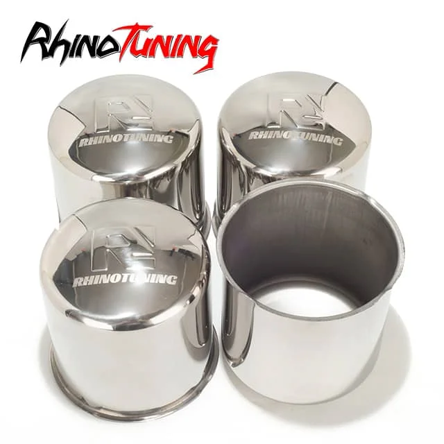 4.25in Stainless Push Thru Wheel Center Rim Caps for 4.25in Trailer Bore 4.33in Height