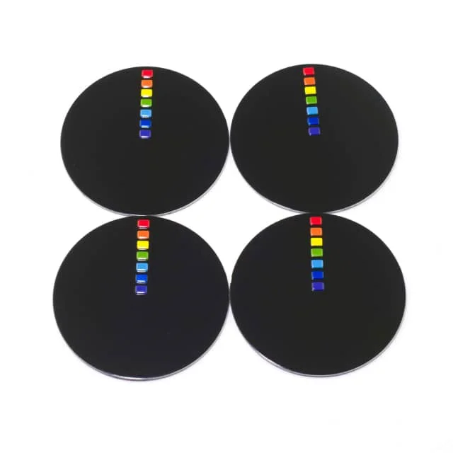 4pcs for Aluminum Wheel Center Caps Car Decals Senven Color Pattern 44mm 1  12/16in