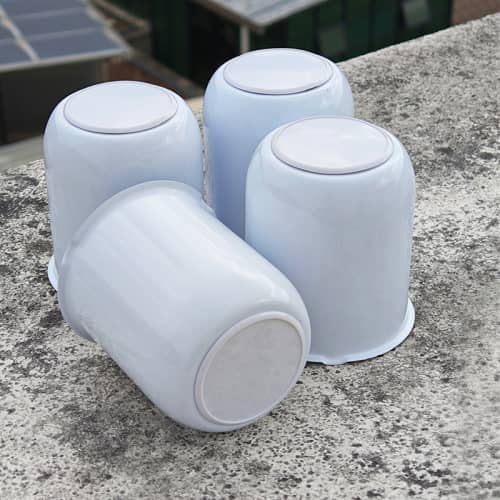 White Push Through Wheel Center Caps