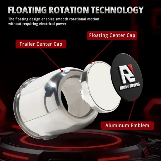 floating push through center cap 