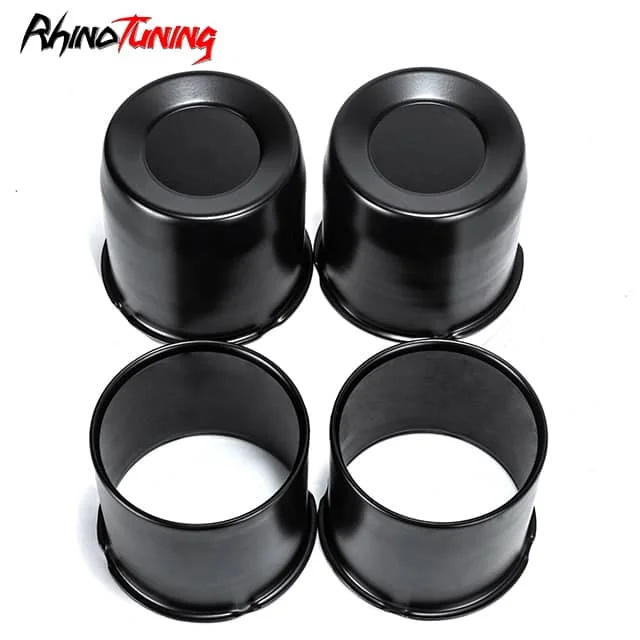 2 Open 2 Closed 5.15in Trailer Push Through Center Caps Aluminum