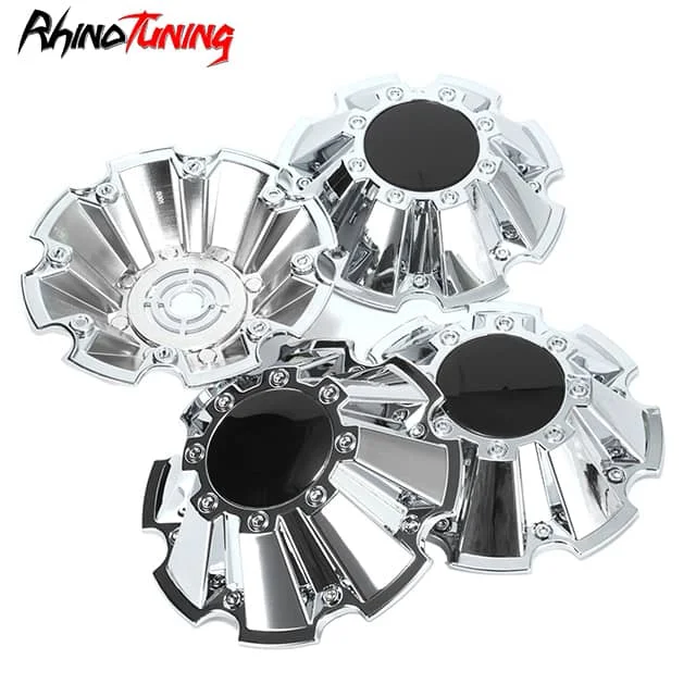 Chrome Base + Black Sticker - 4pcs